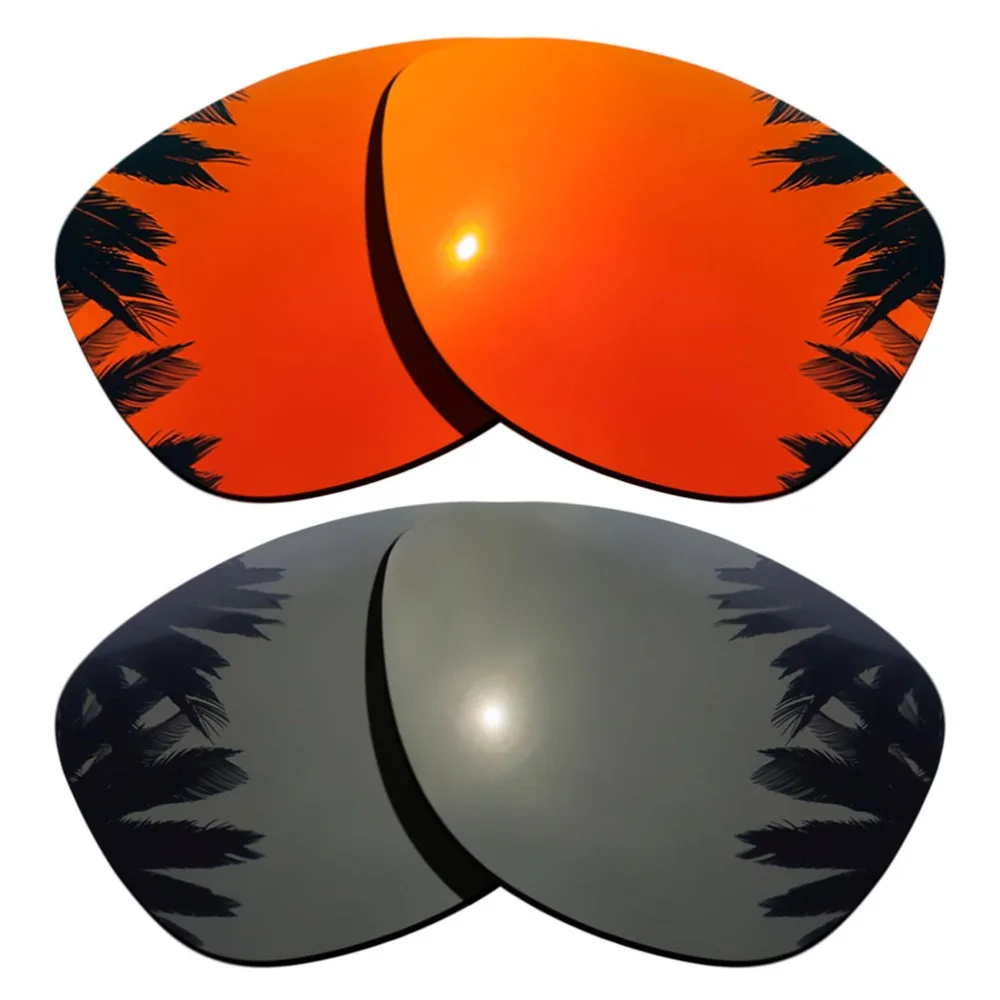(Оранжево красное зеркальное покрытие + черный) 2 пары поляризованных сменных