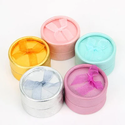 Color mixing Коробки для ювелирных изделий Кольцо коробка лента бант подарок серьги Упаковка Дисплей дисплей ювелирных изделий Упаковка-органайзер для хранения для помолвки - Цвет: Color mixing