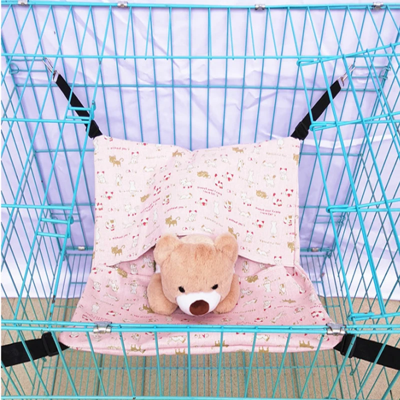 Pinkcat VOVOPET Pet Cat Гамак подвесная кровать Удобный напечатанный маленький котенок Хомяк Клетка Подвесные кровати коврик - Цвет: Pinkcat