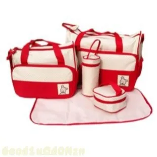 New Fashion 5pcs Baby Changing Diaper Nappy Bag Mummy Mother Handbag multifunctional set | Мать и ребенок