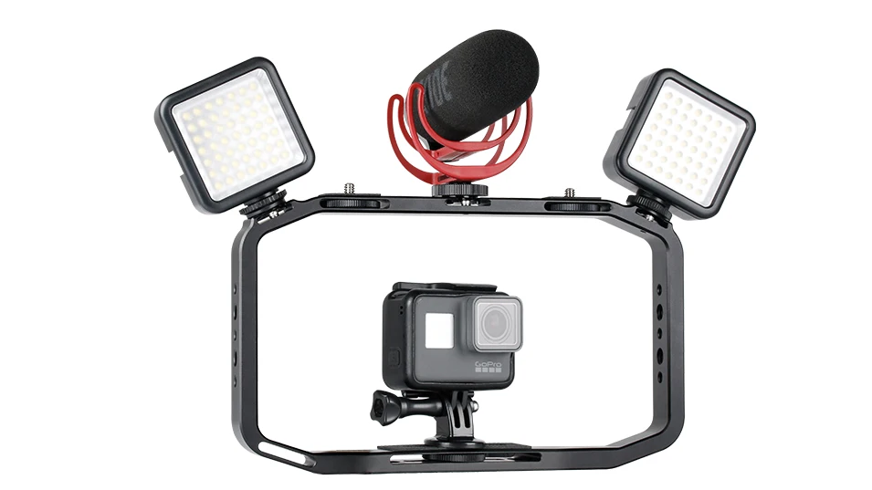 Портативная видеокамера для DSLR камеры смартфона Gopro Вертикальная съемка установка для Canon Nikon iPhone Xs Max X 8 7 Gopro 5 6 7 Yi