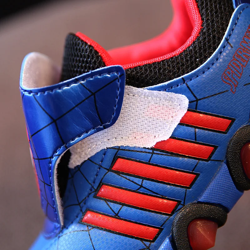 Детская Обувь с свет-паук модные светящиеся Спортивная обувь малышей для девочек