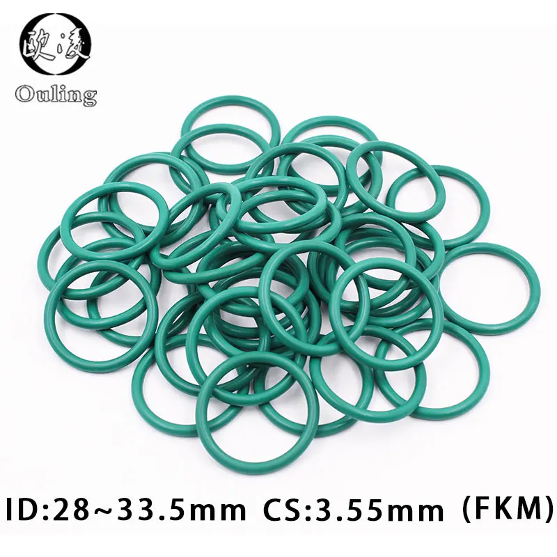 5 шт./лот Green FKM резиновые уплотнительные кольца толщина 3 55 мм ID28/28 7/30/30.7/31.5/32.5/33.5