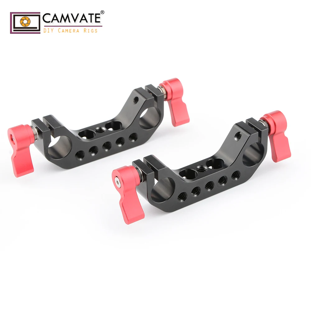 CAMVATE 2-Pack черный анодированный алюминий 15 мм стержень зажим с 1/"-20 резьбой C1780 камера фотографии аксессуары