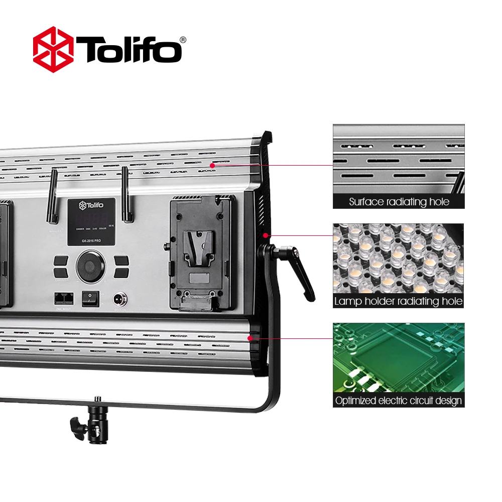 Светодиодный светильник Tolifo GK2016B для наружной фотосъемки и интервью 60 Вт 3200 5600 к