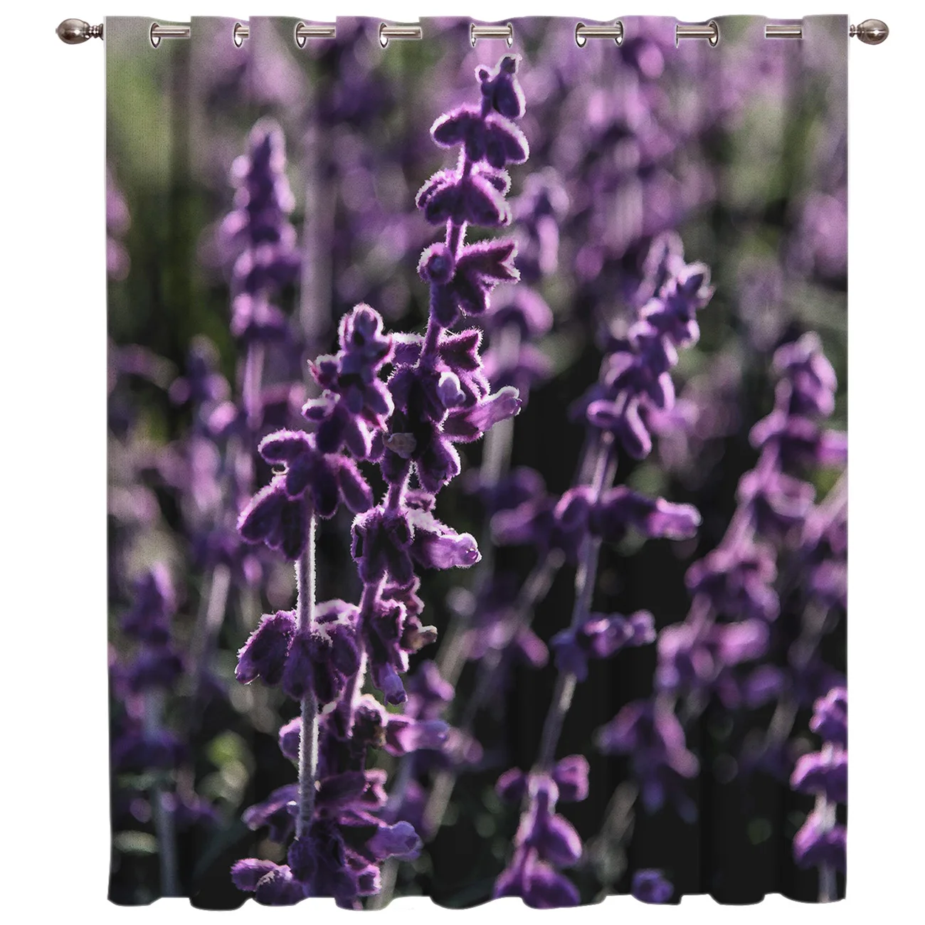 Lavender Island Flower Room Curtains Large Window Living Room Kitchen Bedroom Floral Decor Kids Curtain Panels With