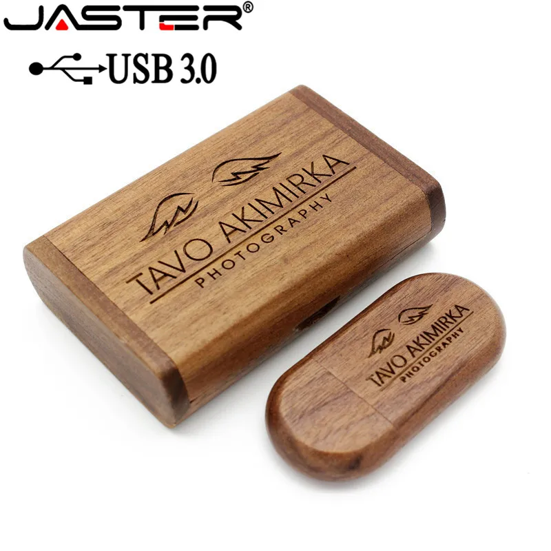 JASTER usb 3,0 Логотип Деревянный+ коробка персональный логотип печать Ручка-накопитель 8 ГБ 16 ГБ 32 ГБ 64 Гб usb флеш-накопитель Флешка U диск карта памяти
