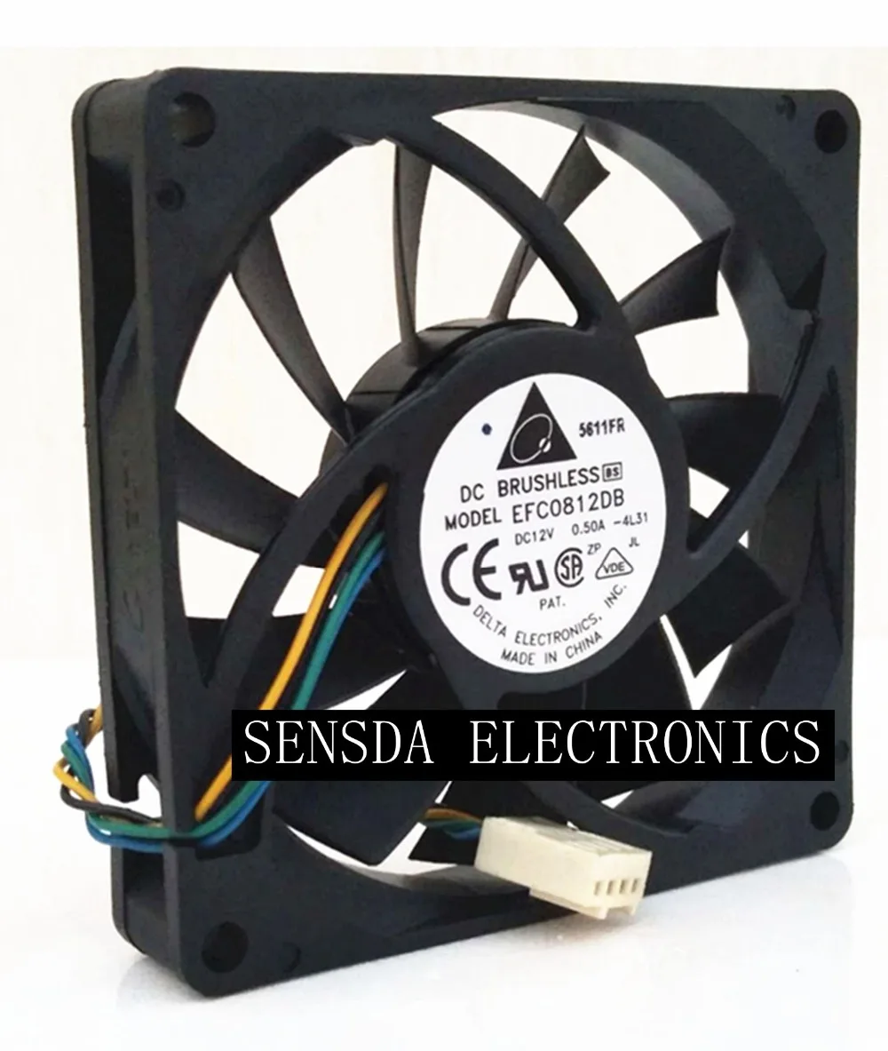 Для delta EFC0812DB 8 см 80 мм 8015 8*8*1,5 см 80*80*15 мм 12V 0.5A 4-провод PWM охлаждающий вентилятор