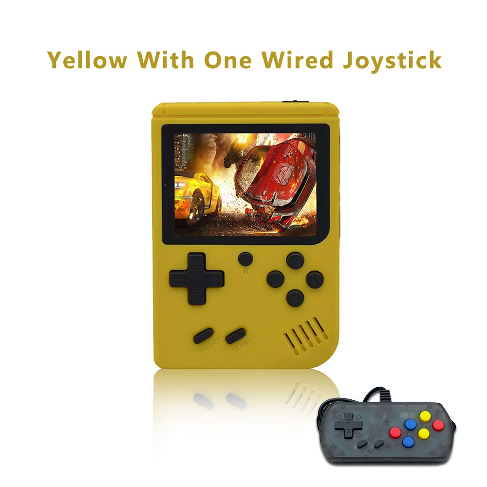 Yellow with gamepad Детская игровая мини-консоль, портативная игровая ретро-консоль RETRO-FC 07 с 3.0-дюймовым экраном, черно-белая 8-битная графика - Цвет: Yellow with gamepad