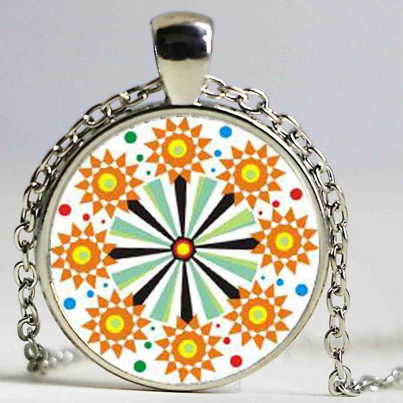 Очаровательное винтажное серебряное ожерелье с мандалой ювелирные изделия