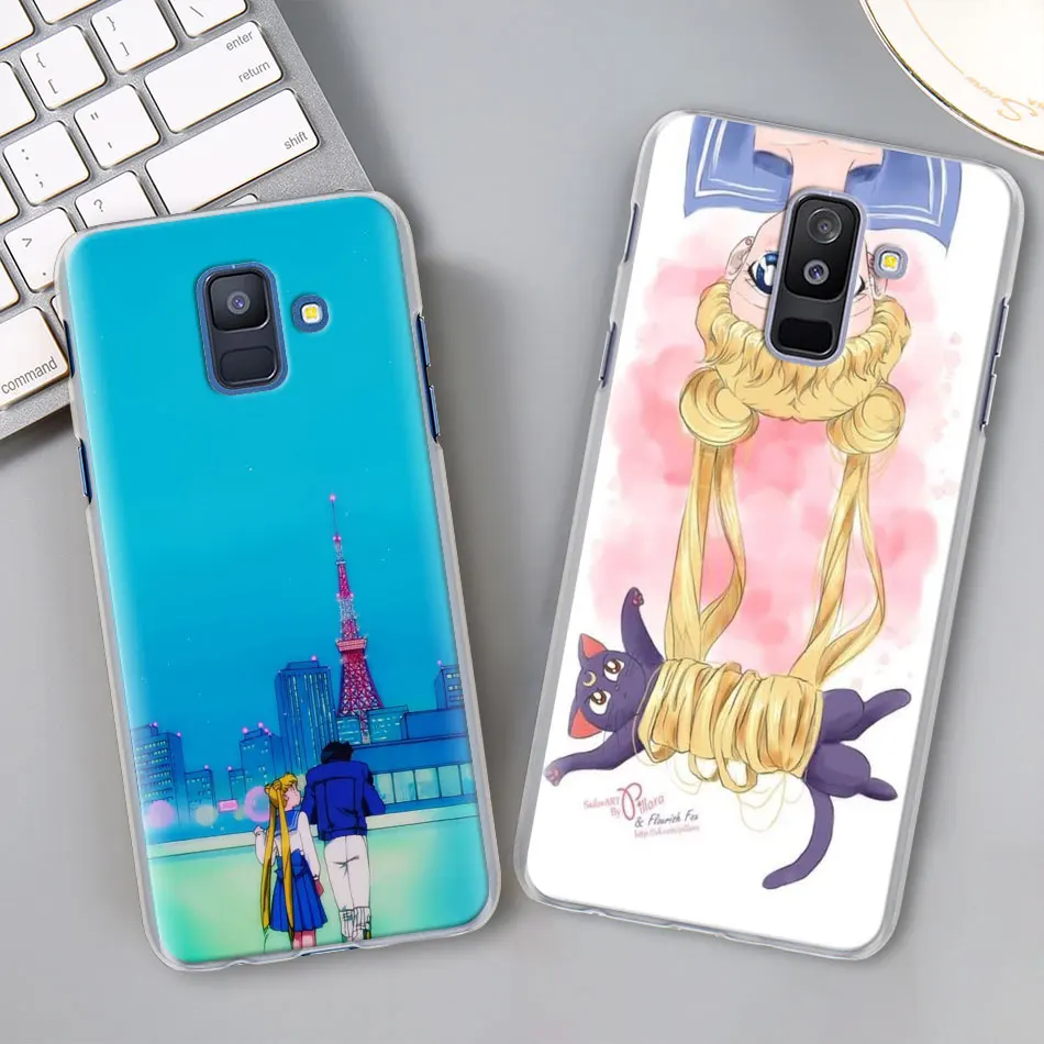 Для девочек с рисунком Сэйлор Мун, чехол с рисунком из аниме для samsung Galaxy A30 A40 A50 A70 A6 A8 плюс A7 A9 M30 чехол для телефона Coque