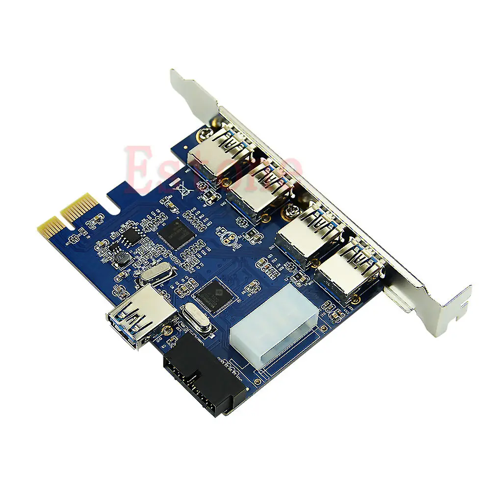 5 Порты PCI-E карта PCI Express USB 3,0+ 19 Pin разъем 4 Pin адаптер для Win