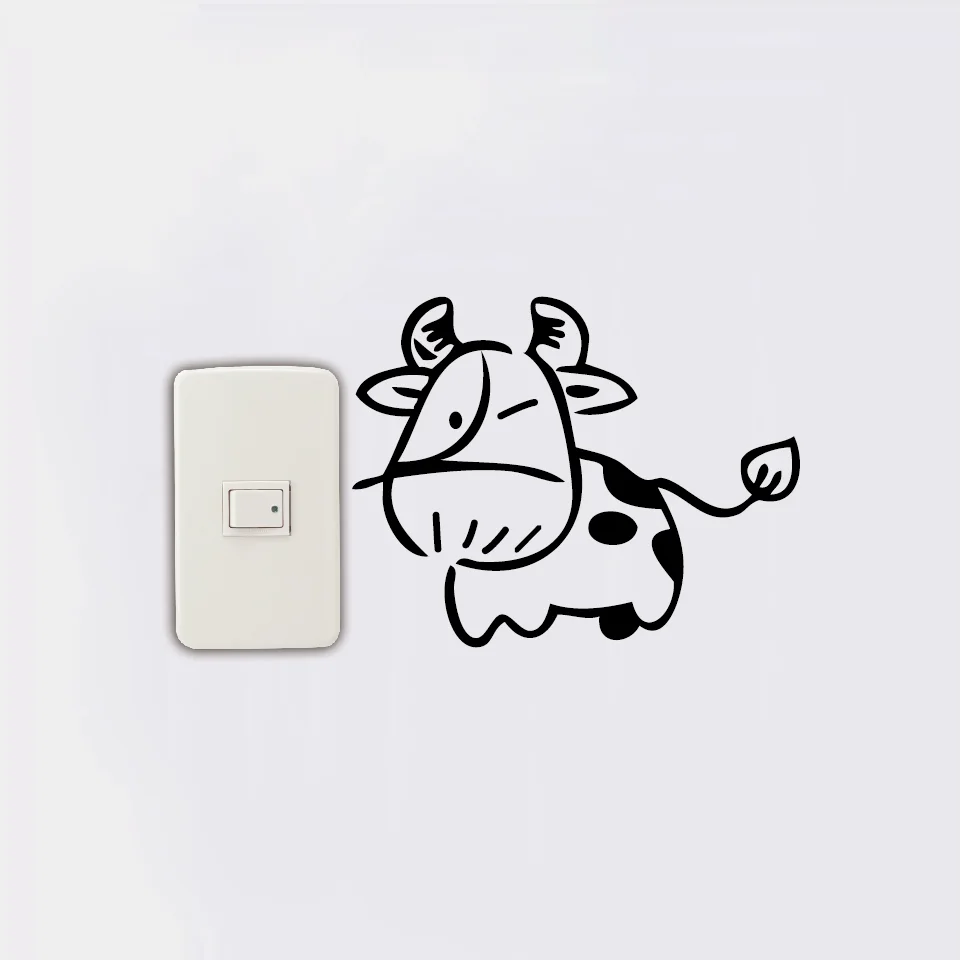 Корова 6 Милая коровья световая наклейка креативный мультяшный животный