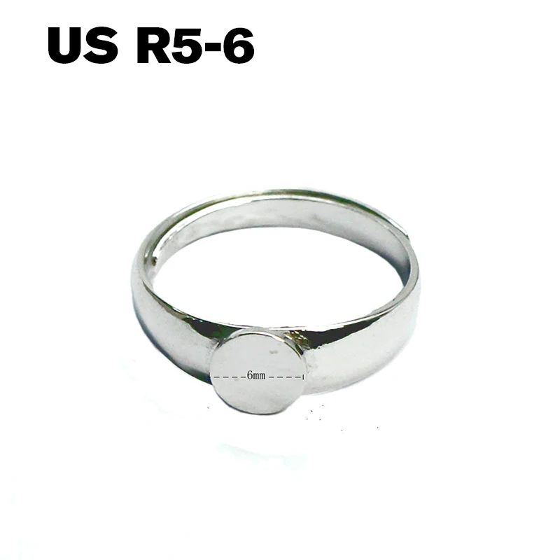 silver R5-6 Beadsnice ID33486smt2 Регулируемая основа для кольца плоская прокладка 6 мм фурнитура кольцевая прокладка пустые ювелирные изделия - Цвет: silver R5-6
