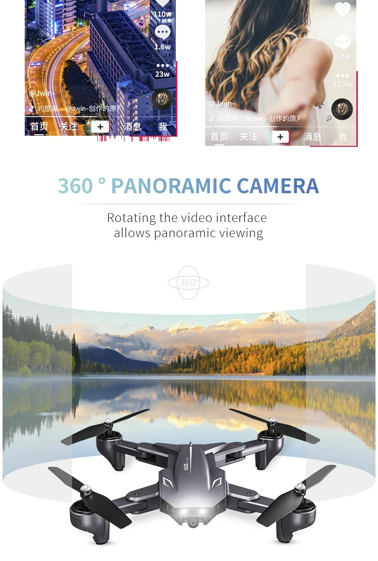 Visuo XS816 складной Дрон с двойной камерой 4K WiFi FPV селфи широкоугольный оптический поток позиционирования RC Квадрокоптер вертолет игрушки