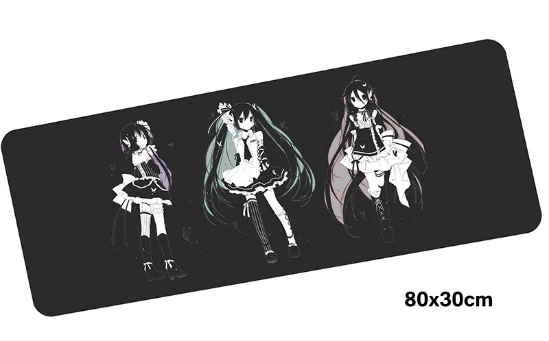 Size 800x300X3MM Hatsune Miku коврик для мыши геймер 800x300X3 мм игровой коврик для мыши большой miku аксессуары для ноутбука ПК эргономичный коврик для мыши - Цвет: Size 800x300X3MM
