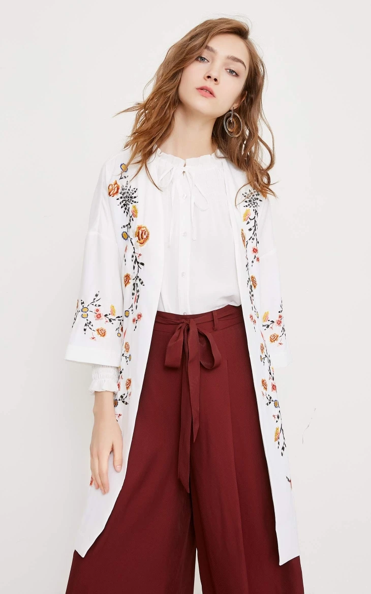 Vero Moda шифоновая куртка с цветочной вышивкой и спущенными плечами | 318121549