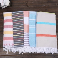 turkish tassel beach towels for adults large stripes thin big bath towel travel camping shawl towel 100x180cm 24colors