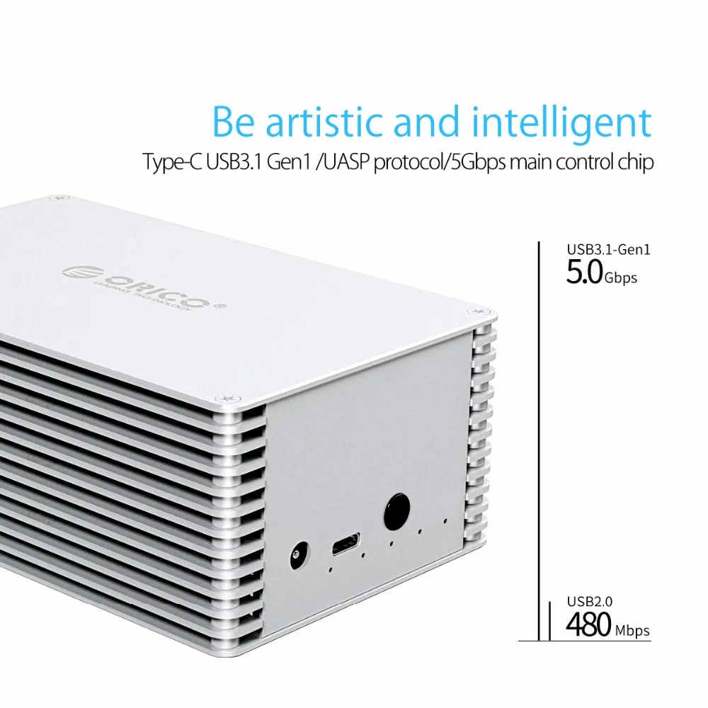 ORICO HDD Case Type-C DIY 2.5 3.5 Inch Hard Drive Enclosure Aluminum Alloy Hard Disk Drive Box For Samsung Seagate Support 20TB
