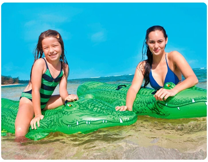 Надувной крокодил плавающий плот буй плавательное кольцо водные забавные