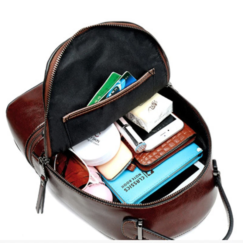 Высококачественный Женский рюкзак из вощеной воловьей кожи дорожный Модный