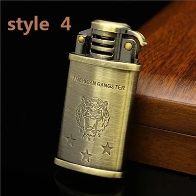 STYLE 4 ZORRO винтажный шлифовальный круг Прикуриватель ветрозащитный фонарь-зажигалка надувной Газ Бутан курильщик лучший подарок - Цвет: STYLE 4