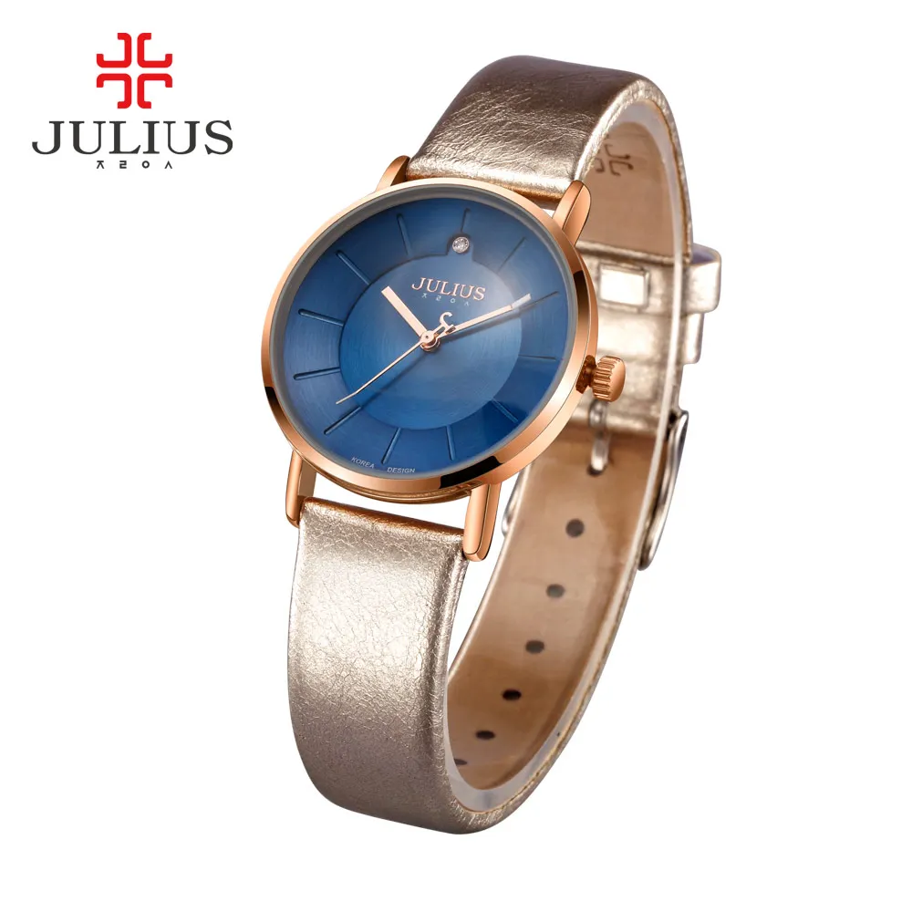 Продвижение Юлий часы JA 921 модные деловые женские кожаный ремешок кварца Японии