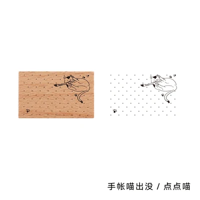 diandianmiao 40x65mm 1 шт. журнал кошка деревянный штамп милые животные резиновая печать прозрачные штампы для скрапбукинга Фотоальбом украшения DIY - Цвет: diandianmiao 40x65mm