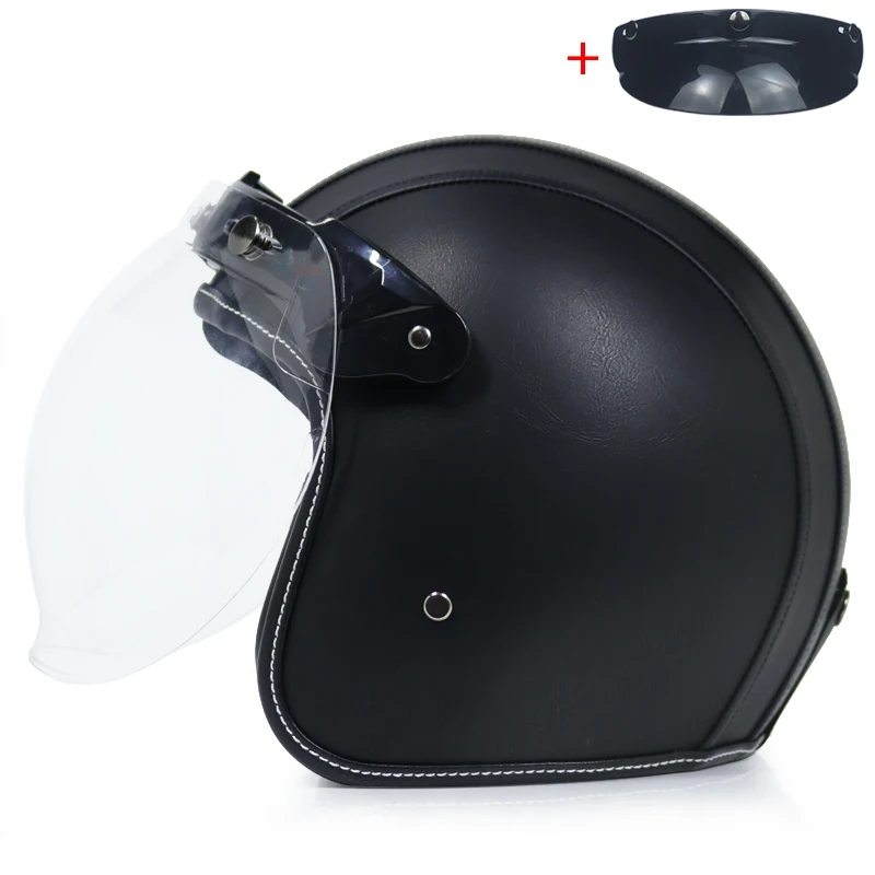 VOSS Ретро стиль мотоциклетного шлема Jet мотоцикл Casco Ретро 3/4 половина лица мотоциклетный шлем 052 - Цвет: b1