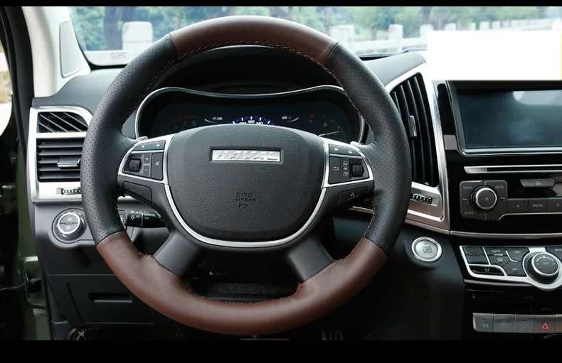 Lsrtw2017 Хомут кожаный чехол рулевого колеса автомобиля для Защитные чехлы для сидений, сшитые специально для great wall haval H9