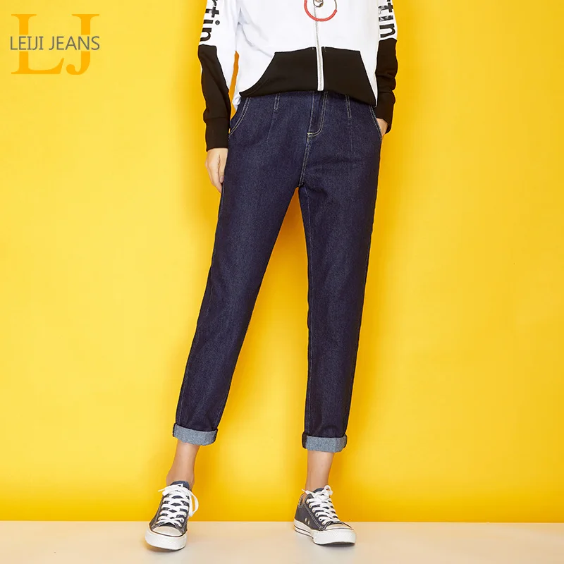 Женские джинсы-шаровары LEIJIJEANS классические свободные джинсы полной длины со