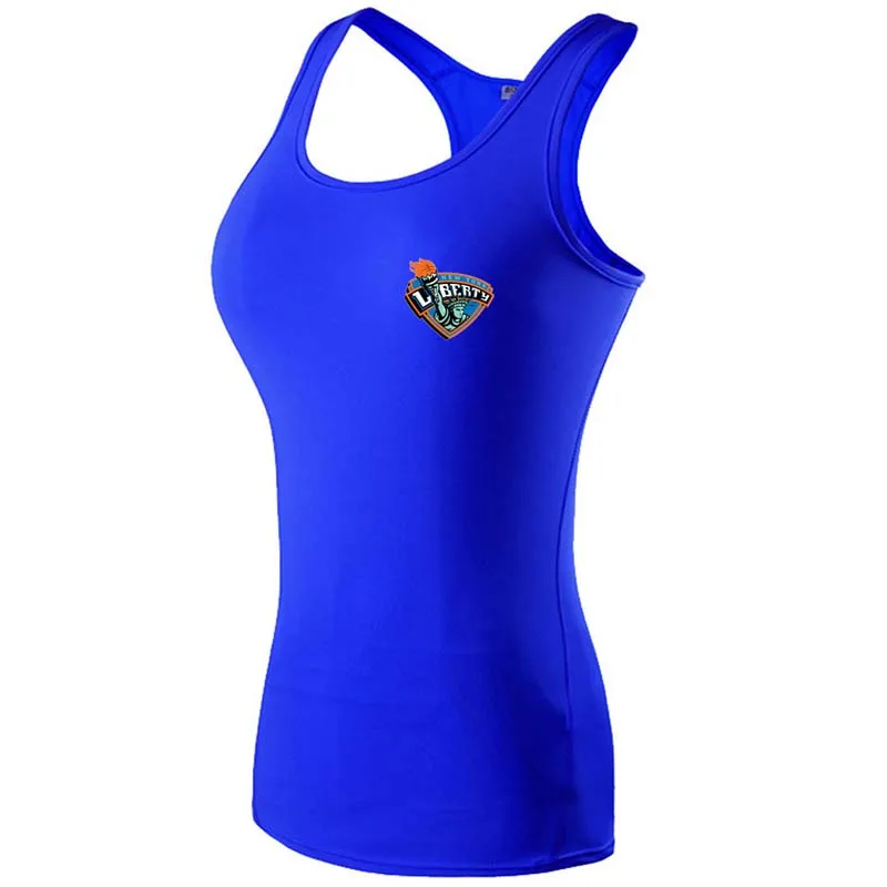 Нью Йорк Футболка Liberty Running Shirt Обучение Фитнес девушка Singlets Топы быстросохнущие