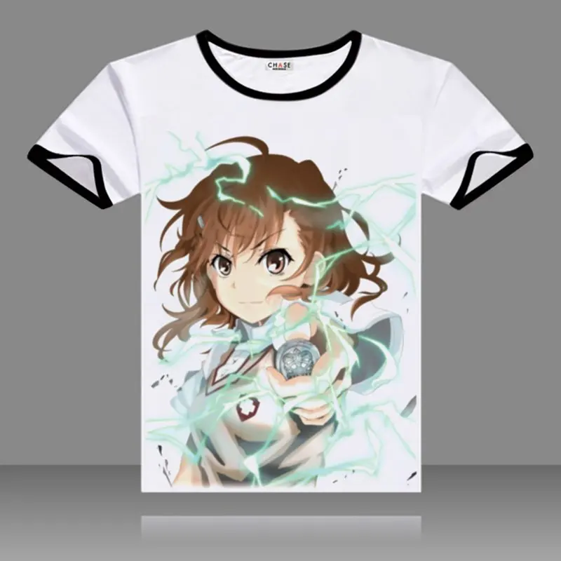 2017 футболки для костюмированной вечеринки Aru Majutsu no Index черные костюмы с круглым