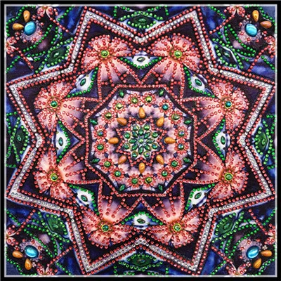 Светло-желтый Special Shape Diamond Painting Mandala Flower Modern Pattern DIY 5D Part Drill Cross Stitch Kit Crystal Art - Цвет: Светло-желтый