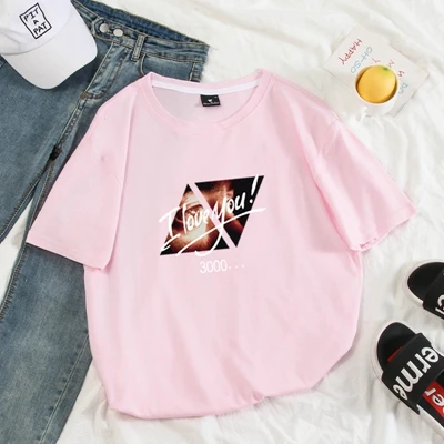 pink 3000 футболка с надписью «I Love You», «мстители», «эндгейм», «Железный человек», «Тони Старк», Мужская футболка, Женская парная одежда, Harajuku, хлопковый топ, 9 цветов - Цвет: pink