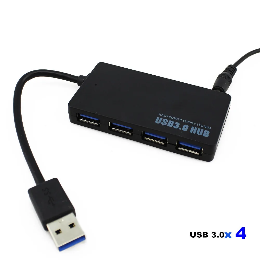 USB 3,0 концентратор 4 Порты и разъёмы сплиттер адаптер Портативный высокоскоростной 5Gbp мульти USB3.0 концентратор интерфейс питания постоянного тока для ПК, ноутбука, настольного компьютера Mac pro