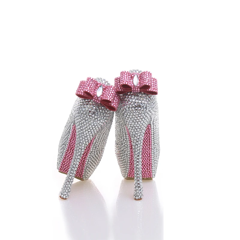 Новейший дизайн Цвет серебристый розовый обувь для свадьбы или вечеринки