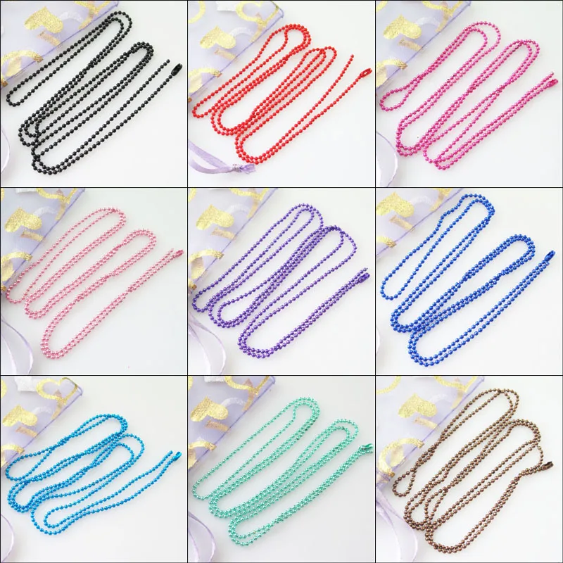 6 нитей, Шариковая цепь, ожерелье, 1,5 мм, бусины с разъемом 70 см, цвета