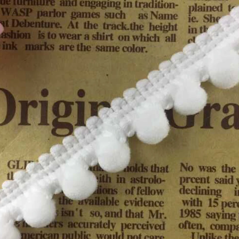 2 ярдов/партия 1 см помпон отделка мяч лента с бахромой DIY Швейные аксессуары