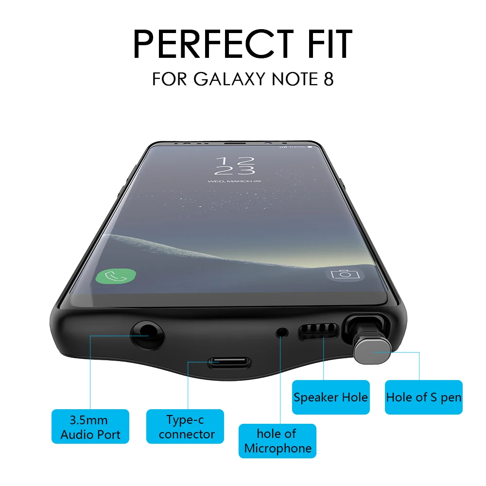 5500 мАч чехол-аккумулятор для samsung Galaxy Note 8 портативный Банк питания зарядное