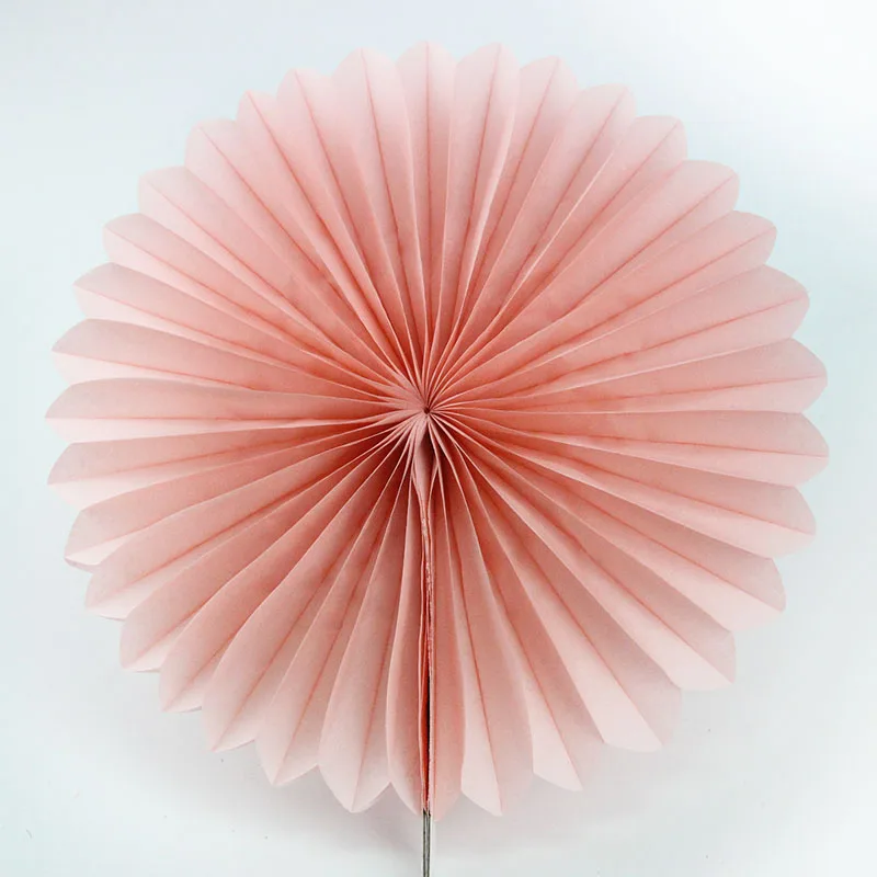 Light Pink 10 см 4 дюйма веера из папиросной бумаги Pinwheels Висячие цветочные бумажные поделки для детского душа день рождения вечеринка Свадьба Рождество украшения - Цвет: Light Pink