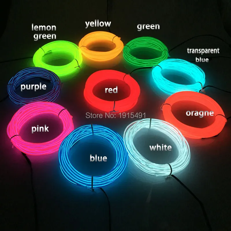 

3.2mm 15Meters 10 Colors Choice EL Wire Flexible Neon Holiday Lighting Powered by 12V Drives,For Car-Styling Interior Decor