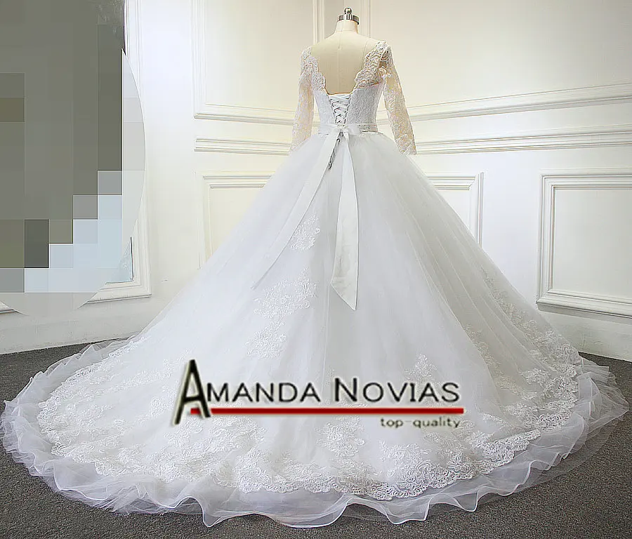 Простые но элегантные настоящие Свадебные платья Amanda Novias с поясом из бисера 2019|real
