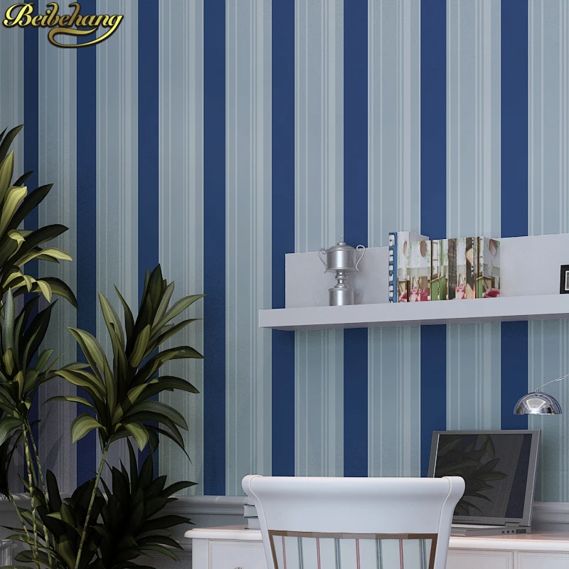 ПВХ 53X300cm средиземноморские синие полосатые обои для гостиной 3d настенное