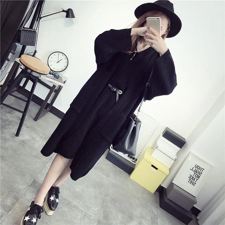 Модные однотонные Цвета Платья-свитеры комплекты Для женщин 2018 Новинка весны и