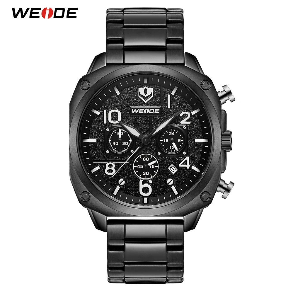 WEIDE топ бренд класса люкс модный кожаный ремешок кварцевые мужские часы в