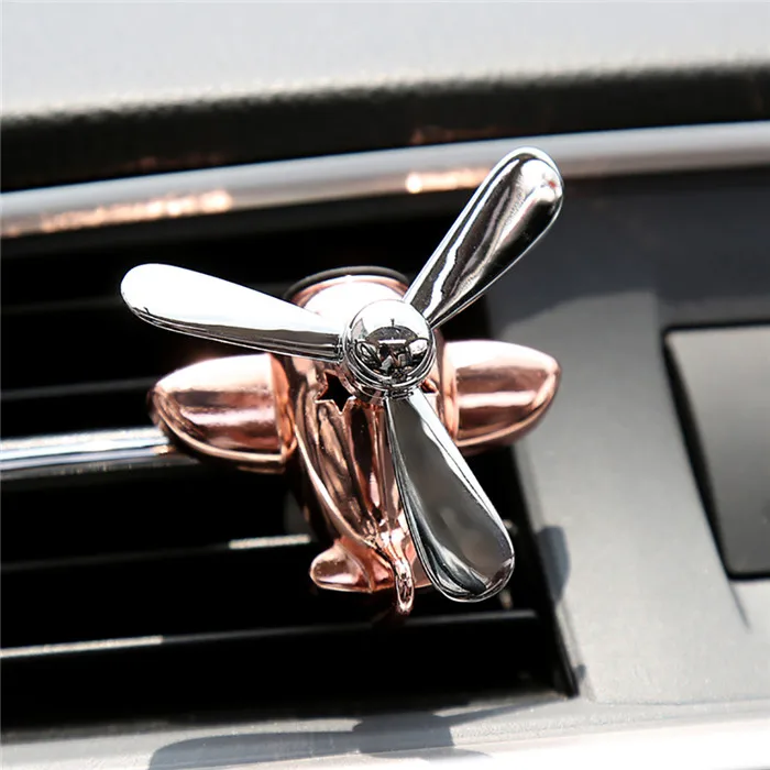 Rose Gold Автомобильный освежитель воздуха сплав Самолет автомобилей вентиляционный зажим духи Аромат Запах Диффузор авто Интерьер Декор Аксессуары - Название цвета: Rose Gold