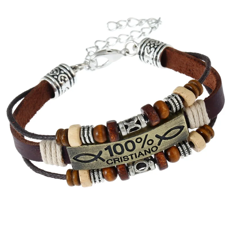 Hot Believe Faith Charms Bracelet Men Personality OL Success Genuine Leather Bracelets for Women Partner Gift Drop Shipping | Украшения и