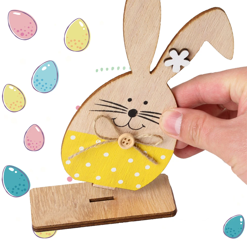 Деревянные украшения в виде кролика LASPERAL пасхальные новые подарки для рукоделия