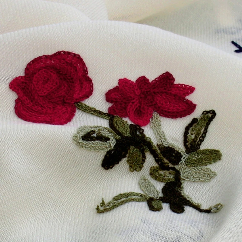 2017 Женский шарф с вышивкой Винтажная летняя Пашмина хлопковые шали и палантины